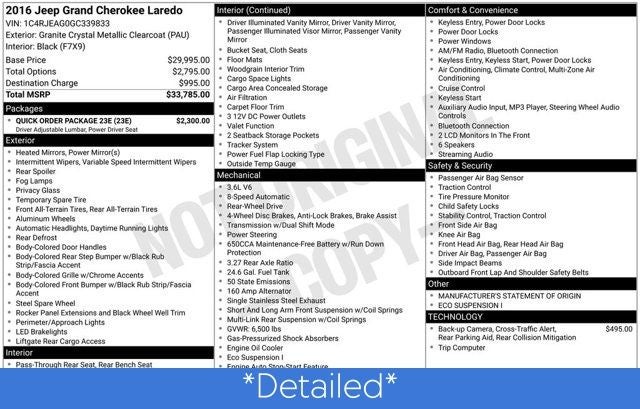 2016 Jeep Grand Cherokee Laredo