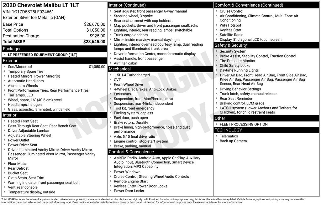 2020 Chevrolet Malibu LT