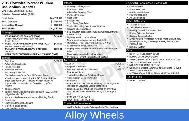 2019 Chevrolet Colorado Work Truck