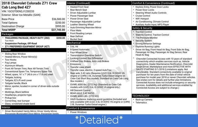 2018 Chevrolet Colorado Z71