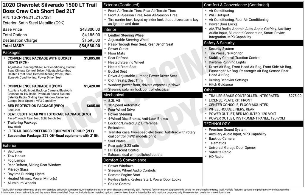 2020 Chevrolet Silverado 1500 LT Trail Boss