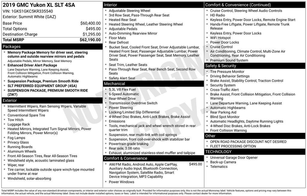 2019 GMC Yukon XL SLT