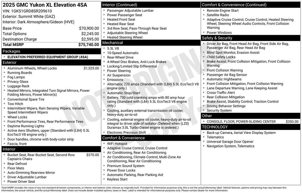 2025 GMC Yukon XL Elevation