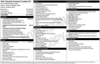 2021 Chevrolet Traverse LT Leather