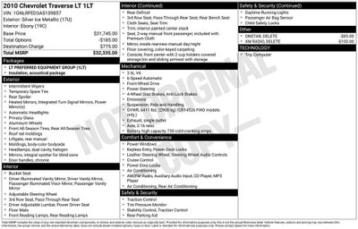2010 Chevrolet Traverse LT 1LT