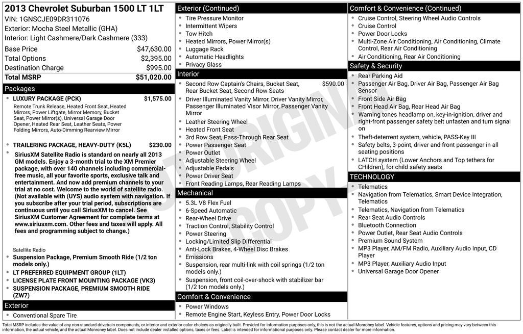 2013 Chevrolet Suburban 1500 LT