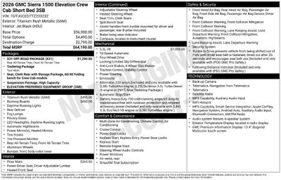 2026 GMC Sierra 1500 Elevation