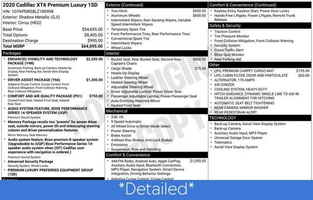 2020 Cadillac XT6 Premium Luxury