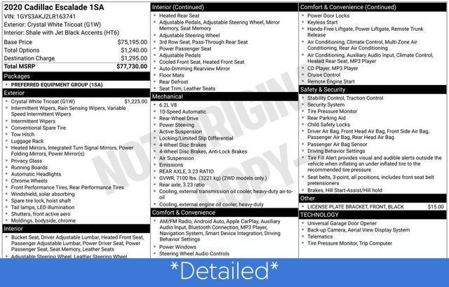 2020 Cadillac Escalade Base