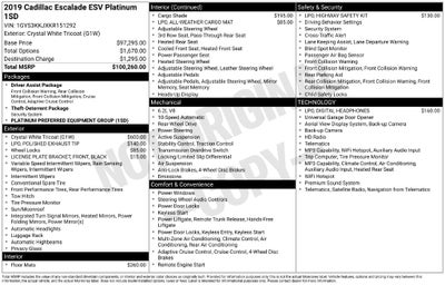 2019 Cadillac Escalade ESV Platinum Edition