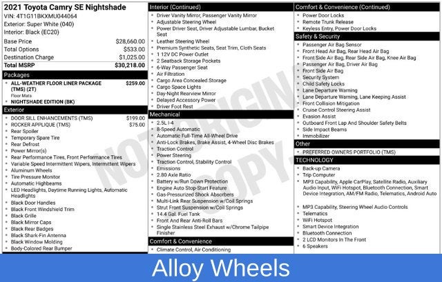 2021 Toyota Camry SE Nightshade