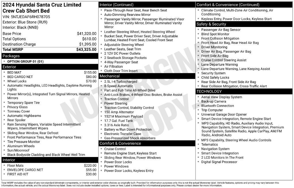 2024 Hyundai Santa Cruz Limited