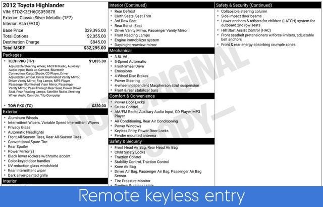 2012 Toyota Highlander Base