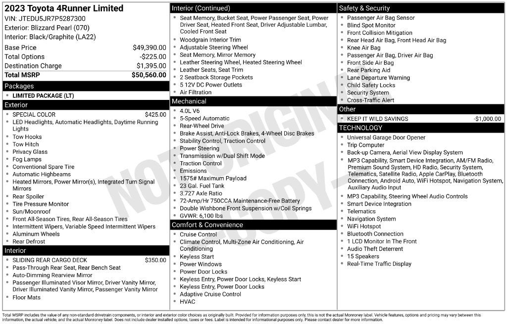 2023 Toyota 4Runner Limited