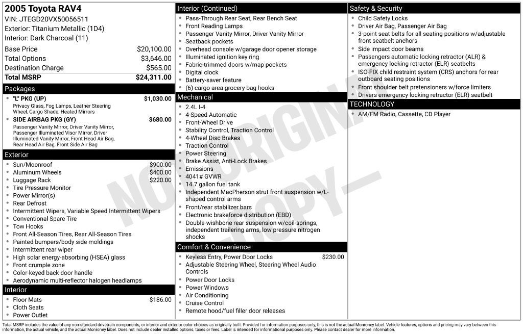 2005 Toyota RAV4 Base