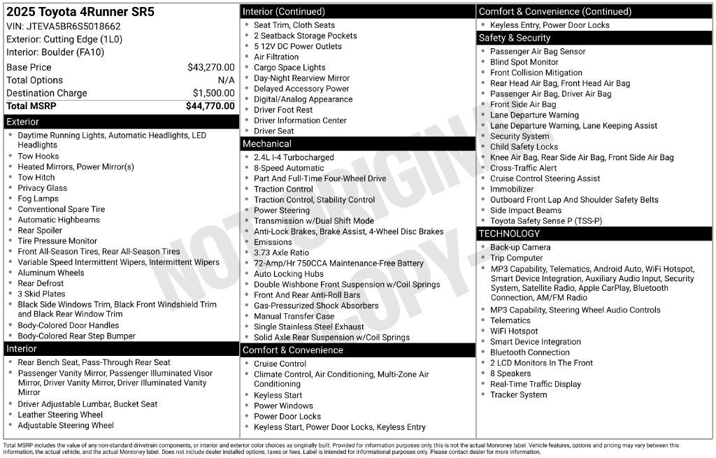 2025 Toyota 4Runner SR5