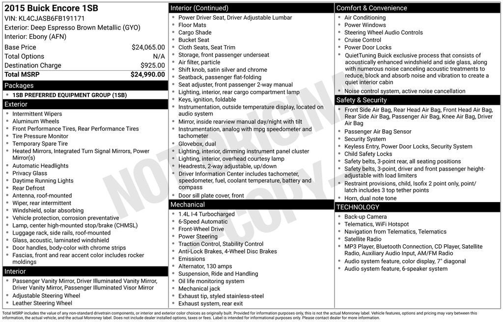 2015 Buick Encore Base