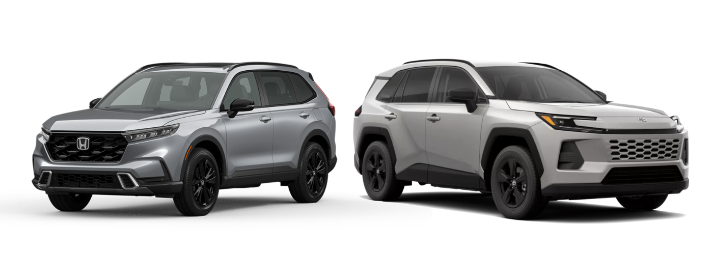 A gray 2026 Honda CR-V vs a gray 2026 Toyota RAV