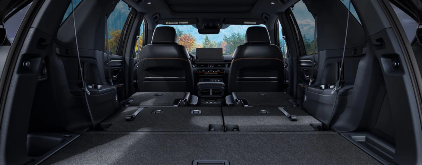 Black interior from the trunk of a 2026 Honda Pilot