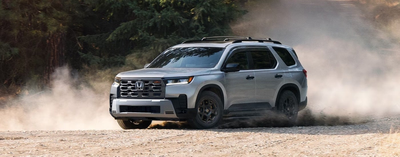 A grey 2026 Honda Pilot for sale near Dothan from the front at an angle.