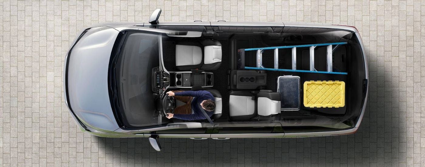 Grey 2026 Honda Odyssey aerial view of cargo variations.